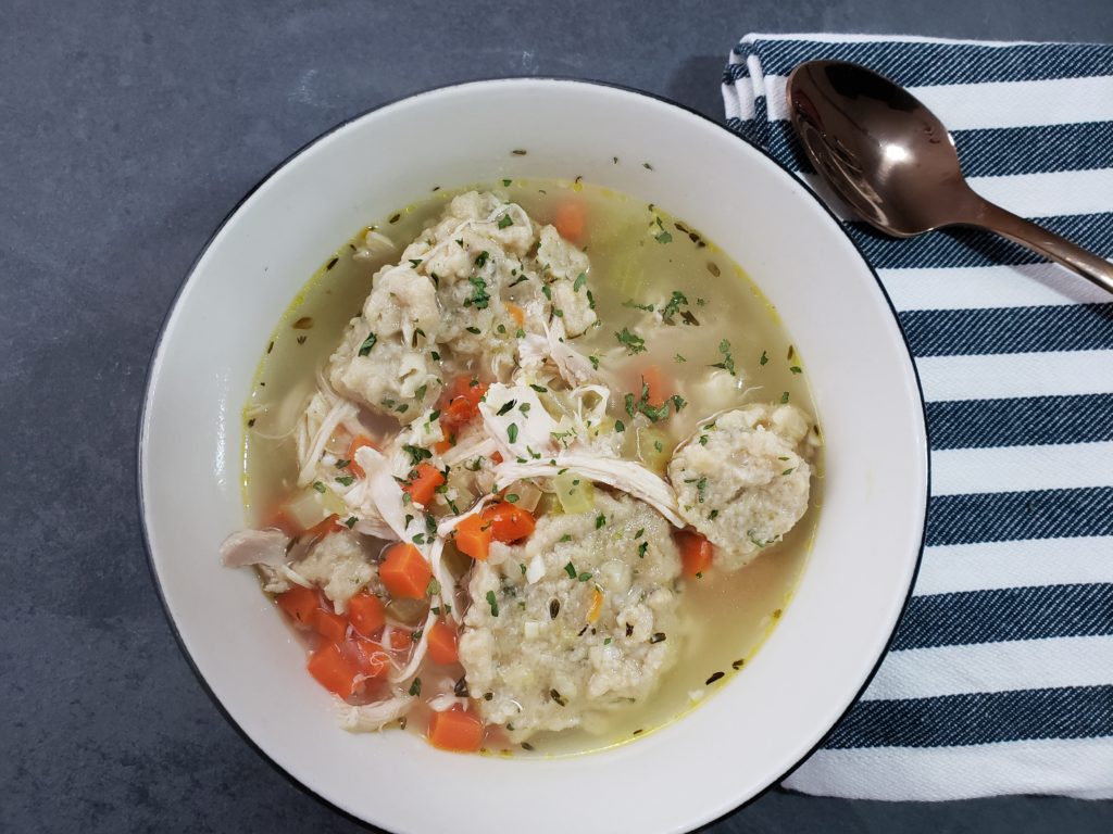 Healthy Chicken and Dumplings Soup - Noshing to Talk About